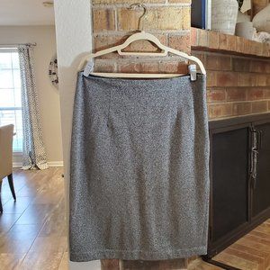Worthington Silver Metallic Gray Pencil Skirt